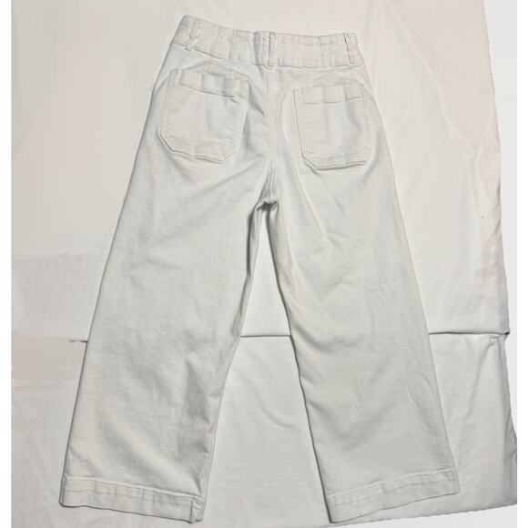 Maeve Pants Womens 30 The Colette Wide Leg High Rise Stretch White Anthropologie - Picture 2 of 7